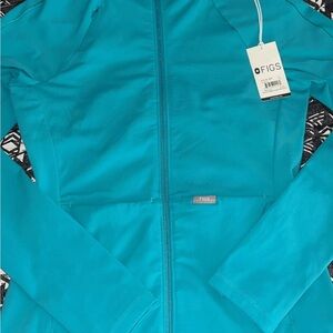 NWT FIGS On-Shift Contourknit Jacket in Teal- Size S